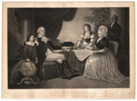 Collection of 14 engraved portraits and 1 lithograph of George Washington