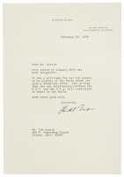 Typed letter signed by Richard Nixon