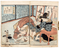 Woodblock shunga illustrations attributed to Keisai Eisen