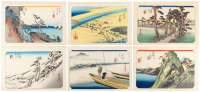 Six prints after The 53 Illustrations of Famous Places near the Fifty-Three Stations Along the Tōkaidō