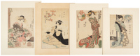 Four bijin-ga prints by nineteenth century artists