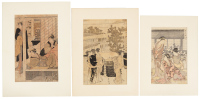 Five bijin-ga prints by eighteenth century artists