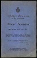 The [British] Amateur [Golf] Championship at St. Andrews, Official Programme for Saturday, 30th May, 1936. Final day issue