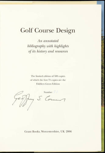 Golf Course Design: An annotated bibliography with highlights of its history and resources