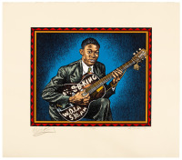 B.B. King Limited Edition Serigraph Print * Signed by R. Crumb and B. B. King