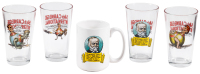 R. Crumb 54th Carnegie International Set of Four Glasses and One Mug * Lot of Five