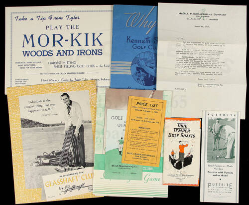 Small collection of publications on and advertisements for American golf clubs