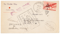 Unopened envelope sent, too late, to a U.S. Paratrooper who was killed in France a day after D-Day