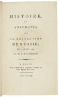 Histoire, ou Anecdotes sur La R&eacute;volution de Russie; en L'Ann&eacute;e 1762