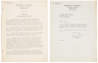 Letter from J. Edgar Hoover to a Harvard professor transmitting a report on progress made by graduates of the FBI National Police Academy