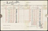 Score card from the Durban (South Africa) Country Club, signed by Bobby Locke