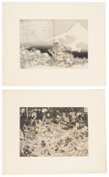 Two dramatic landscapes [from] Fugaku Hyakkei (One Hundred Views of Mt. Fuji)