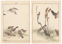 Two woodblock prints from Keinen Kachō Gafu