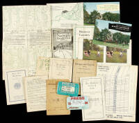 Collection of approximately 85 score cards from various golf course, plus other ephemera