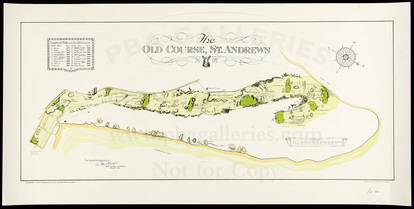 The Old Course, St. Andrews, Surveyed & Depicted by A. Mackenzie, Golf ...