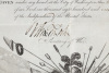 Partially engraved military appointment on vellum, completed in manuscript, appointing Everett E. Benjamin as Second Lieutenant in the First Regiment of Infantry, effective October 13th, 1884 - 3