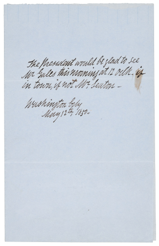 Manuscript note from Zachary Taylor as President