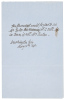 Manuscript note from Zachary Taylor as President