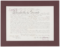 Appointment document signed by Elizabeth the Second