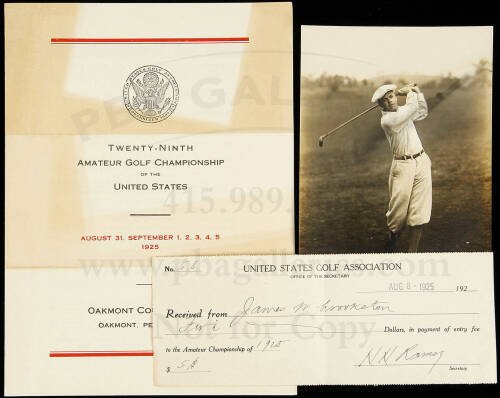 Small group of items from the amateur golfer James W. Crookston