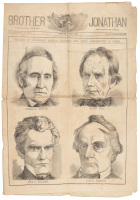 Special 1848 pictorial edition of "Brother Jonathan" with portraits of four important U.S. Senators