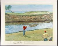 Cypress Point, View from the 16th Tee - Lee Travino drives - signed color print