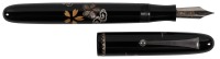 PLATINUM: Black Urushi Vintage Maki-e Fountain Pen, Raden Flowers