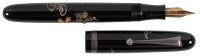 PLATINUM: Black Urushi Vintage Maki-e Fountain Pen, Raden Flowers