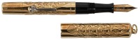 WATERMAN: #52 1/2 V Fountain Pen, 18K Rolled Gold Overlay with Leaf and Vine Pattern, Ring-Top, Accountants' Nib