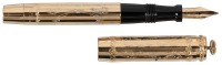 PARKER: Ring-Top Eyedropper-Filler Fountain Pen, 14K Gold Hand-Engraved Overlay