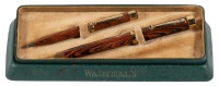 WATERMAN: #52½ V Red Ripple Hard Rubber Fountain Pen and Propelling Pencil Set, with Original Box