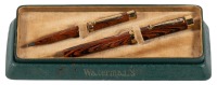 WATERMAN: #52&frac12; V Red Ripple Hard Rubber Fountain Pen and Propelling Pencil Set, with Original Box