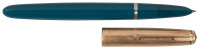 PARKER: Parker 51 Fountain Pen, Teal Blue, Rolled Gold Cap