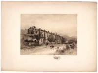 Etching of the Mission of San Gabriel, California