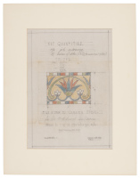 Color pencil drawing of design for "Tile Riser To Garden Steps" in San Simeon