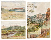 Nine original watercolors of scenes in Colorado