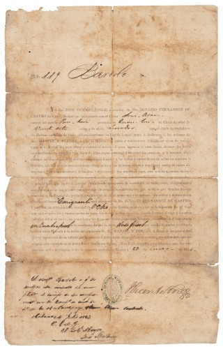 Contract of a Chinese slave/indentured servant in Cuba, in Spanish and Chinese
