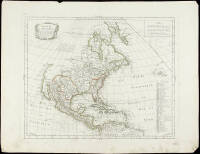 Carte de l'Amerique Septentrionale avec la direction des Premieres chaines de Montagnes, pour sevir a la Theorie de leurs configurations representees sur une carte