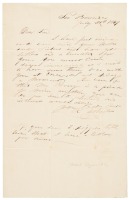 Autograph letter from Robert Atherton to Edward von Pfister