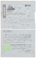 Discharge document for sailor from the U.S. Sloop of War Preble