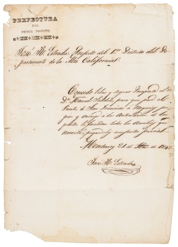 Passport for G.M. Waseurtz af Sandels