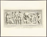 Four etchings of ancient Roman reliefs