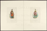 Chinese husband and wife - two hand-colored engravings