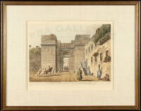 Two framed color aquatint views of Egypt