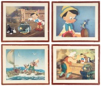 Pinocchio and Donald Duck * Lot of Five Lithographic Prints