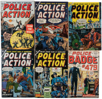 POLICE ACTION Nos. 2, 3, 4, 5 and 7 [and] POLICE BADGE No. 5 * Lot of Six Comics