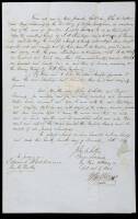 Manuscript bill of sale of lots in Vernon, California from John A. Sutter and Beyer Simmons to J.D. Steinberger and Ormiston