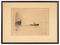 Two nautical etchings by Joseph Cook