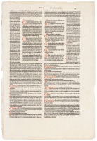 Leaf from incunable edition of Justinian's Code, Codex de Tortis