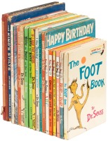 Shelf of 19 Dr. Seuss volumes